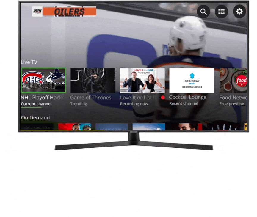 Screen recording of Showcase TV UI (personal portfolio; not an official product site)